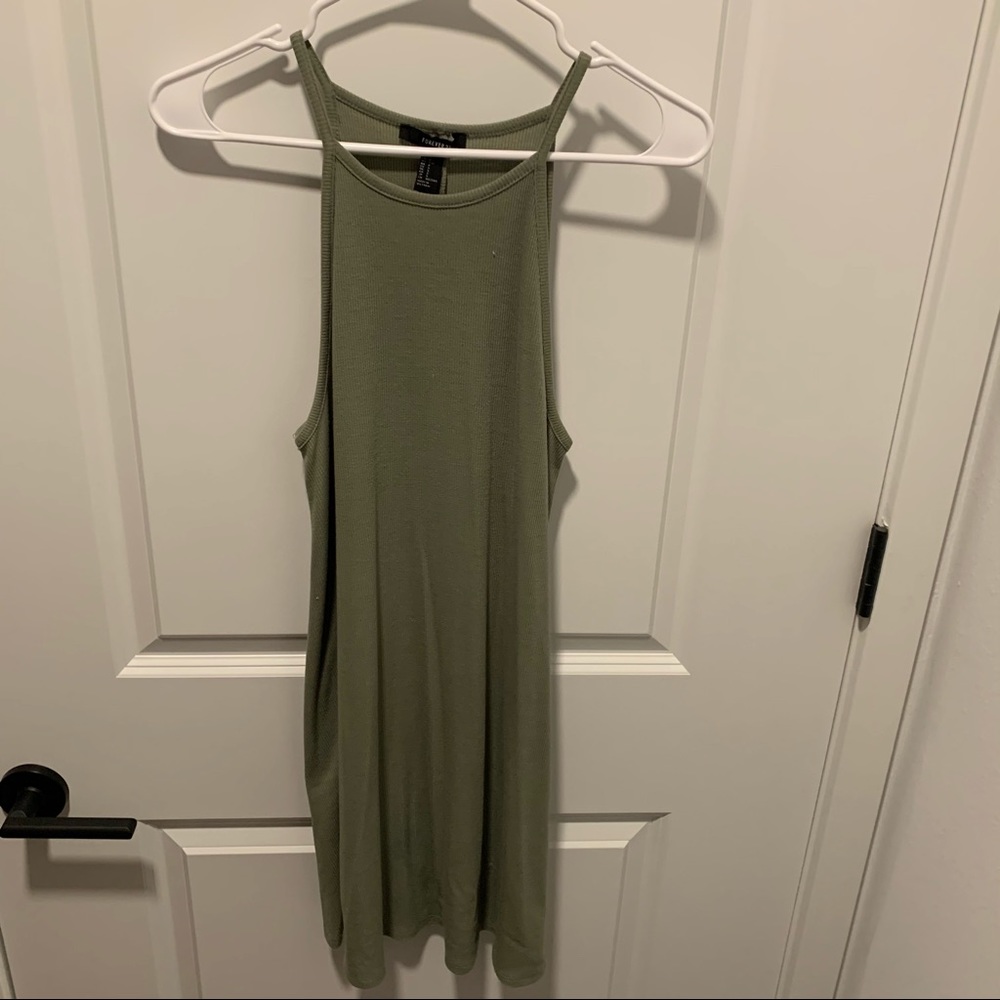 Ribbed Knit Halter Dress